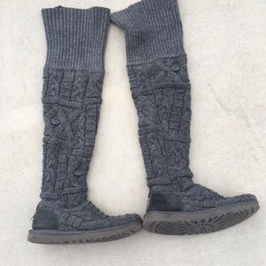 Ugg grey knitted slouchy boots